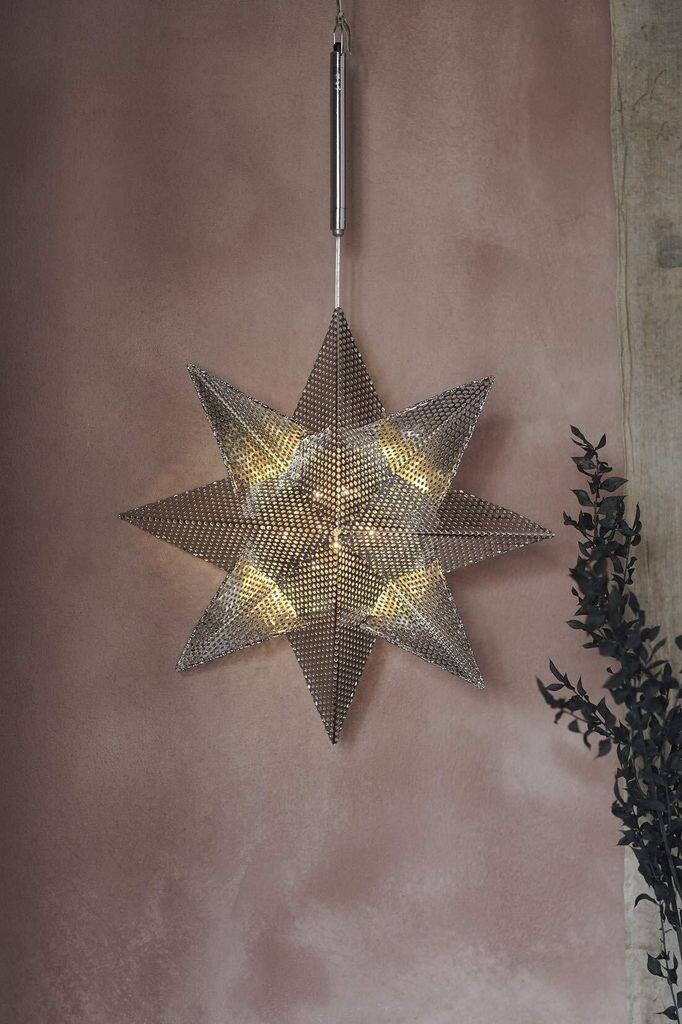 

Светодиодный светильник Sirius Star Lene Metal Star, маленький, 33 см, на батарейках, серебристый, золото