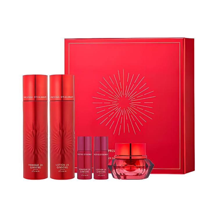 Подарочный набор косметики It's Skin Prestige 2X Ginseng D'escargot: тонер + лосьон + миниатюры средств — фото 2