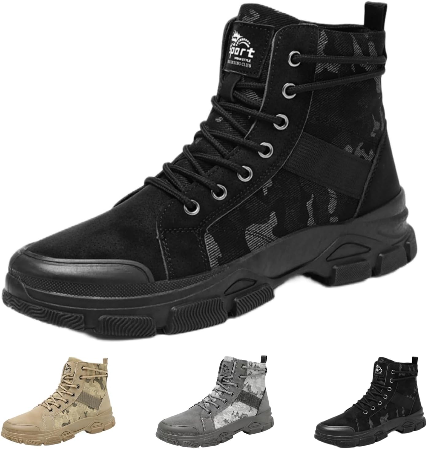 

Мужские ботинки MACEFIL Водонепроницаемые тактические ботинки с защищенным носком, строительные защитные ботинки, противоскользящие походные ботинки, черный