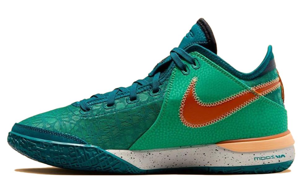 

Кроссовки Zoom LeBron Nxxt Gen 'Geode Teal' Nike, зеленый/красный/оранжевый