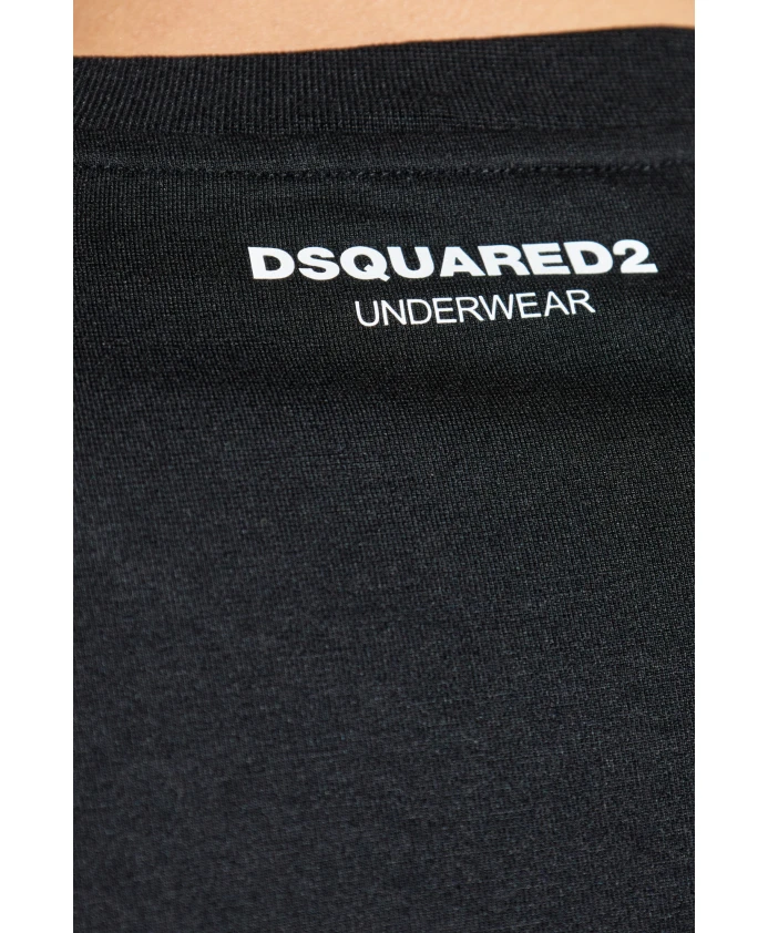 Футболка в стиле нижнего белья с круглым вырезом. Dsquared2, черный — фото 4