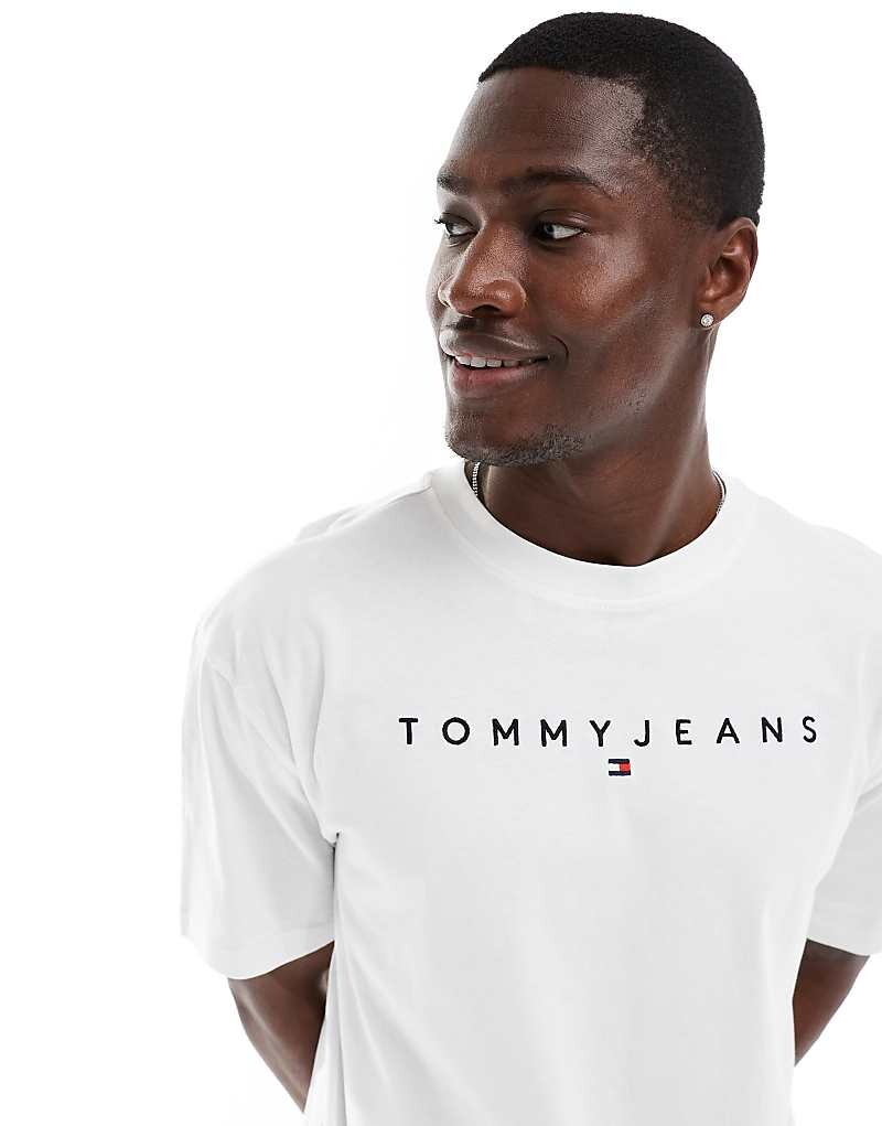 

Белая футболка с линейным логотипом Tommy Jeans