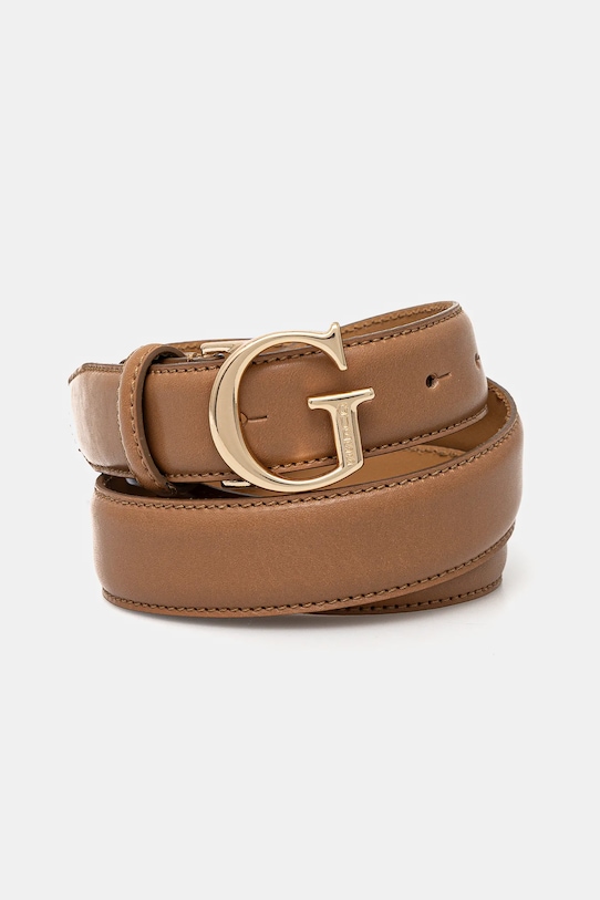 

Кожаный ремень Guess, бежевый
