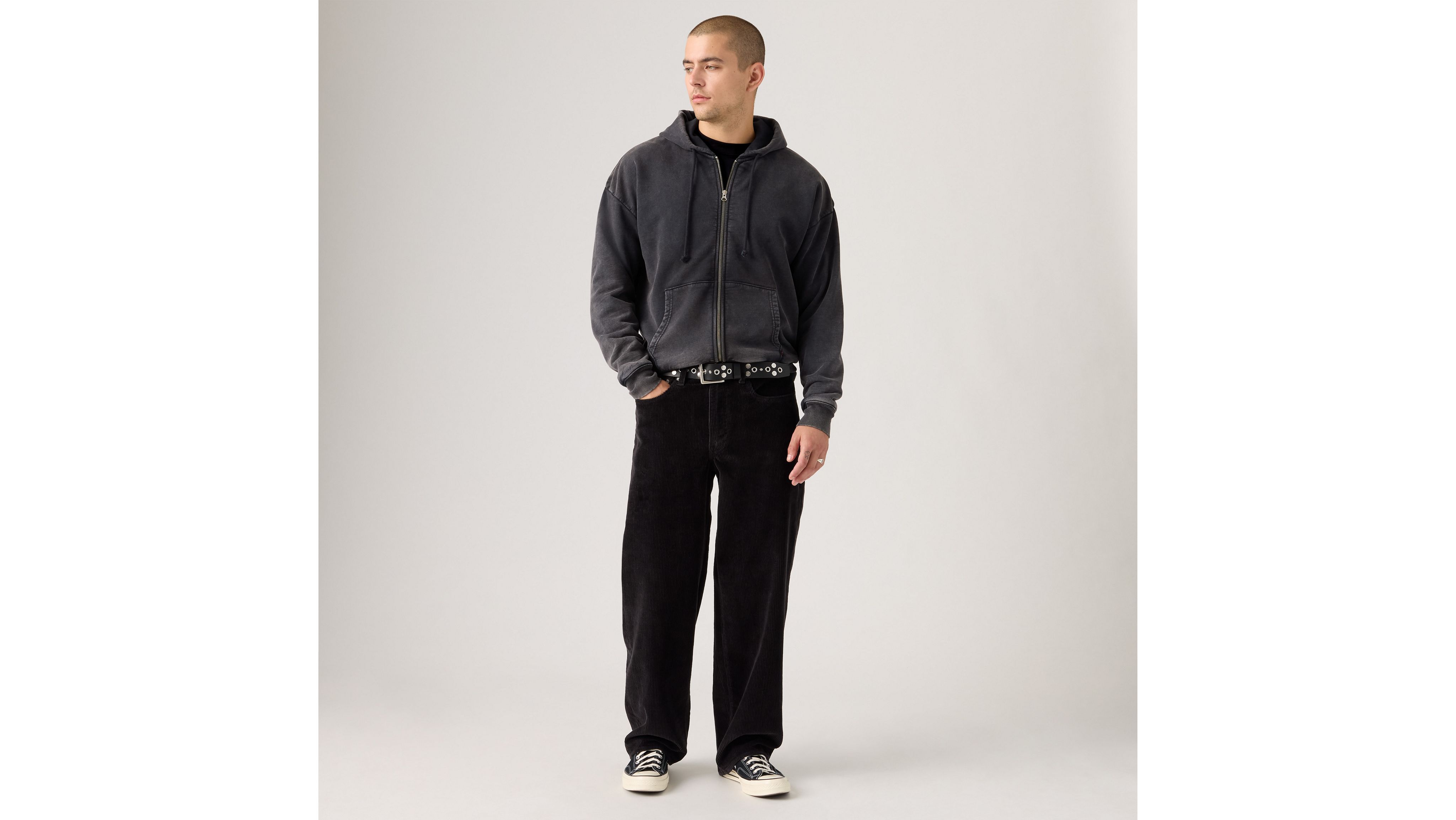 

578 Мешковатые вельветовые мужские джинсы Levi's, Meteorite - Black