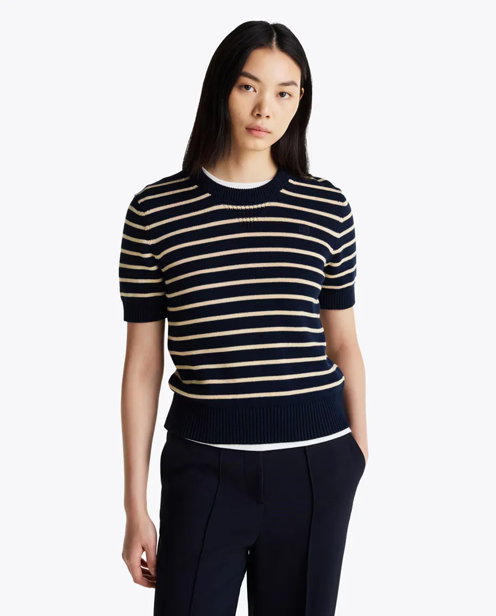 

Женский принтованный свитер с короткими рукавами Tommy Hilfiger, темно-синий