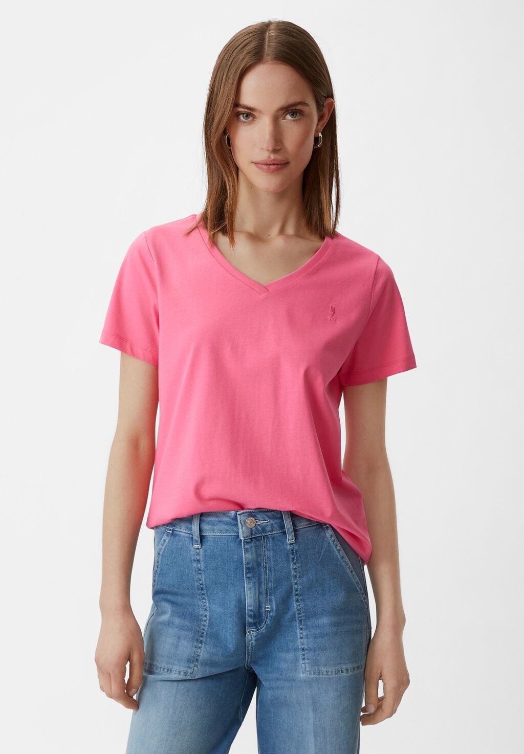 

Футболка базовая MIT V-AUSSCHNITT comma casual identity, цвет pink