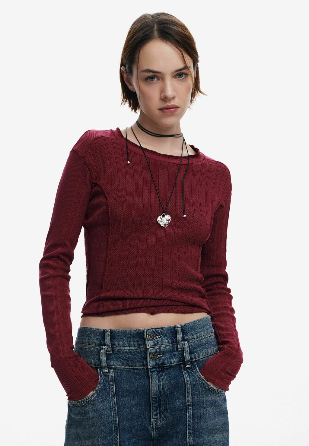 

Футболка с длинным рукавом Desigual, красный