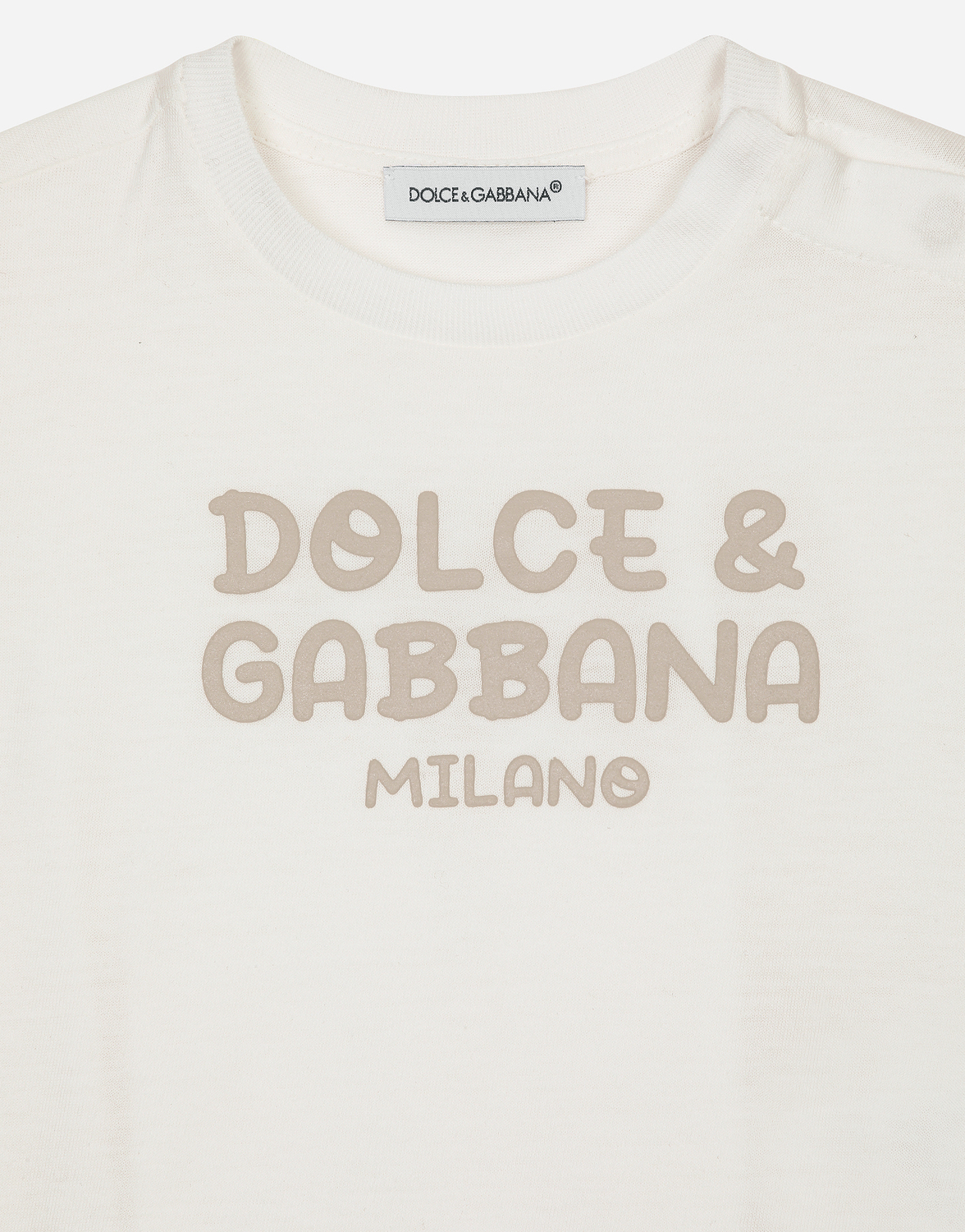 Футболка из джерси с логотипом Dolce&Gabbana, белый — фото 3