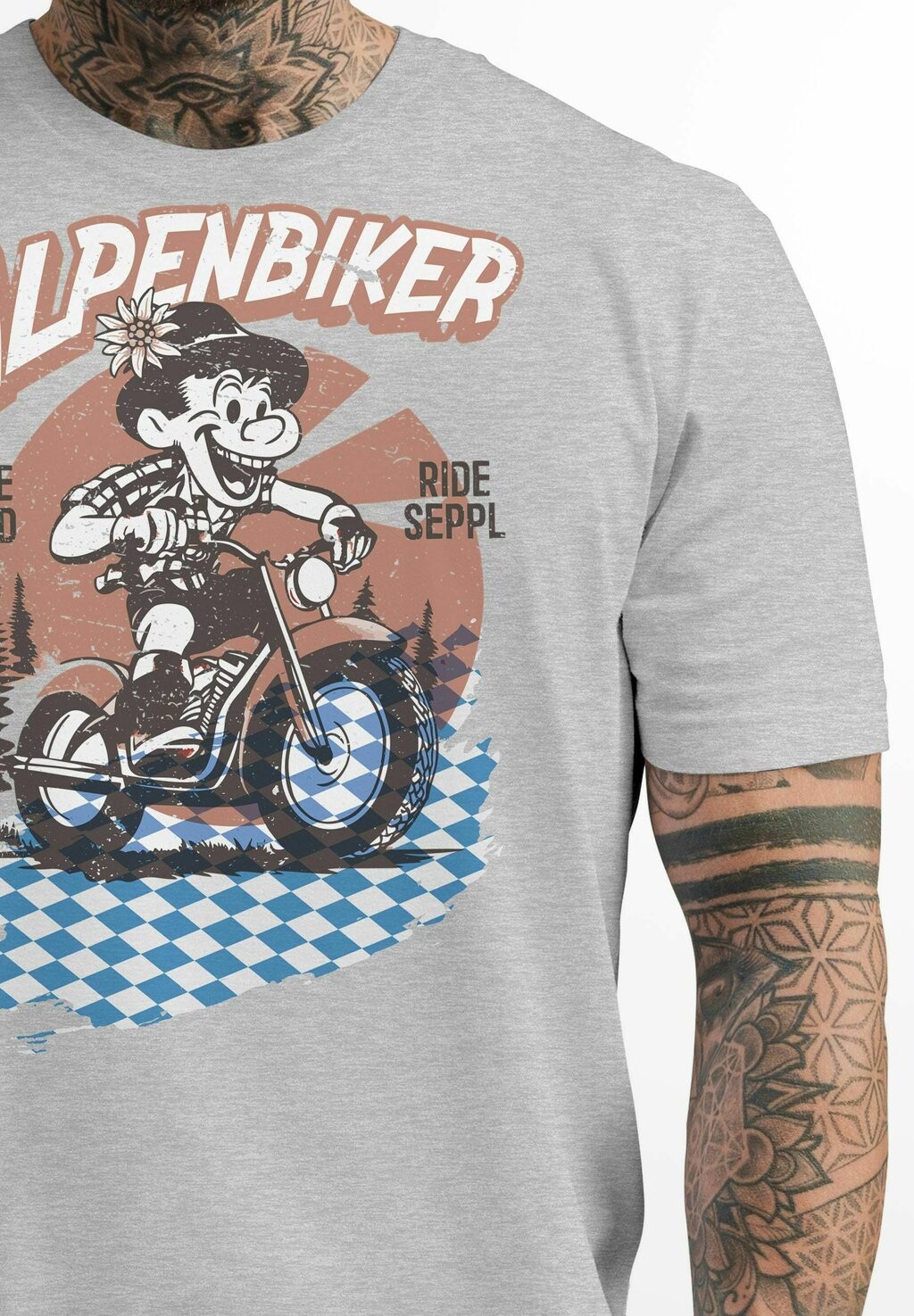 

Футболка с принтом ALPEN BIKER BAYERN RETRO VINTAGE STYLE FASHION STREETSTYLE Neverless, антрацит