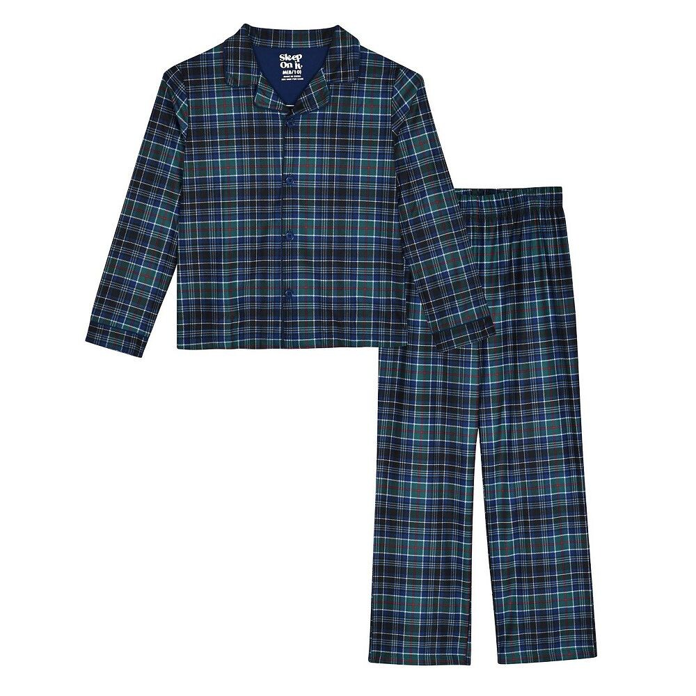 

Пижамы для мальчиков Sleep On It, комплекты из 2 трикотажных пальто Sleep on it, цвет Green Plaid