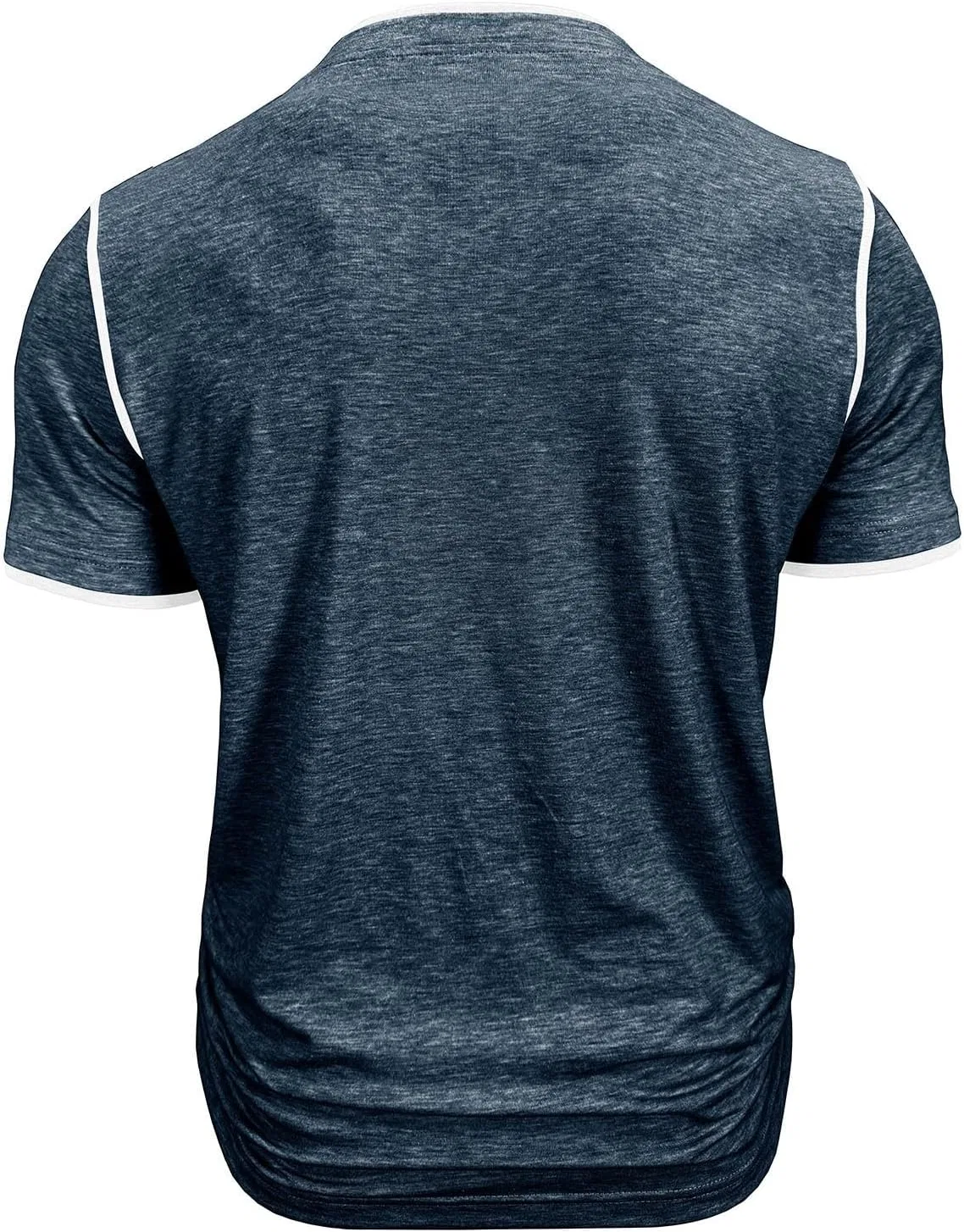 Мужская футболка с контрастными вставками, Muscle Henley, Navy — фото 4