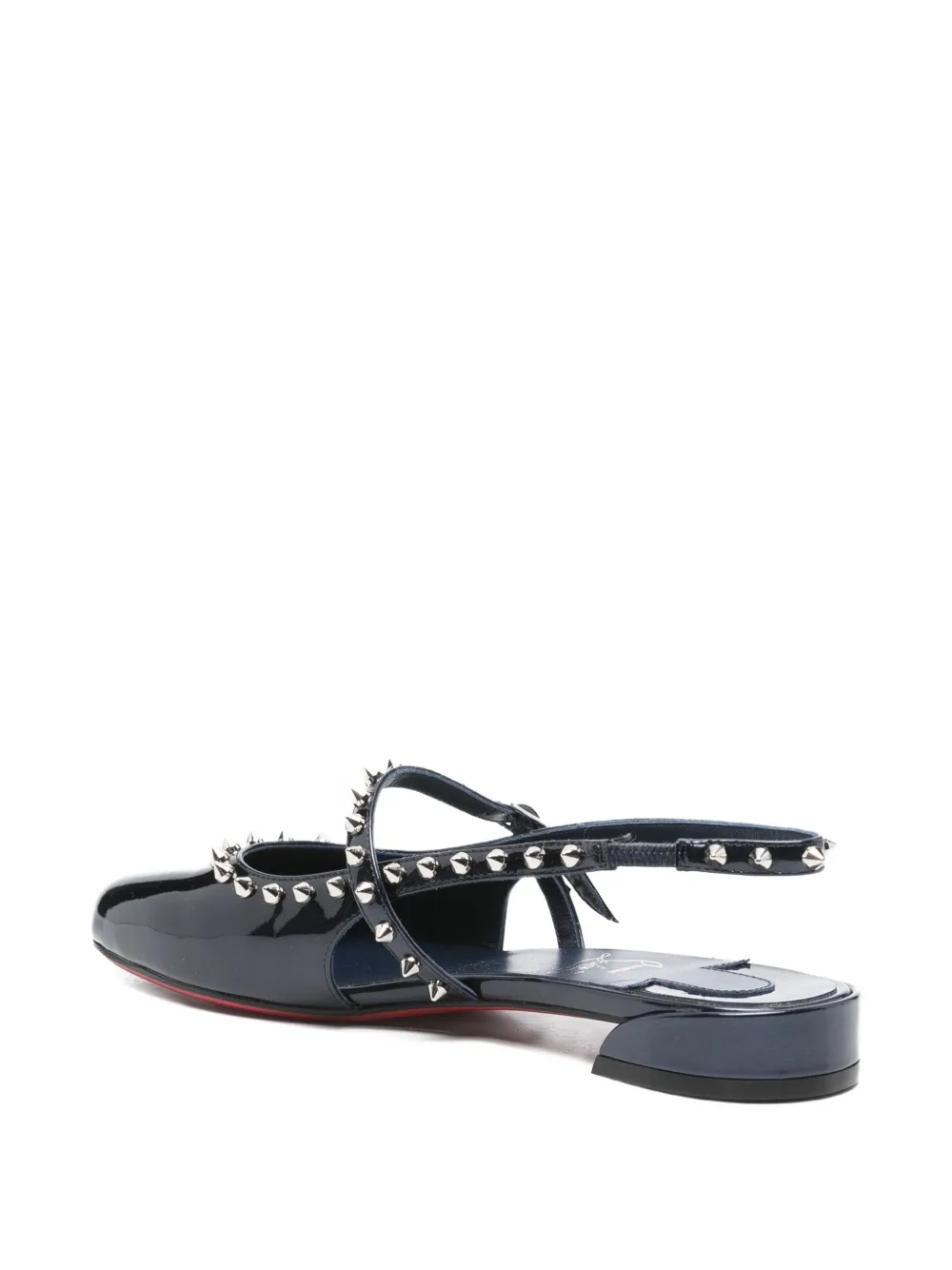 Босоножки на каблуке Sweet Janispikes с заклепками Christian Louboutin, синий — фото 3