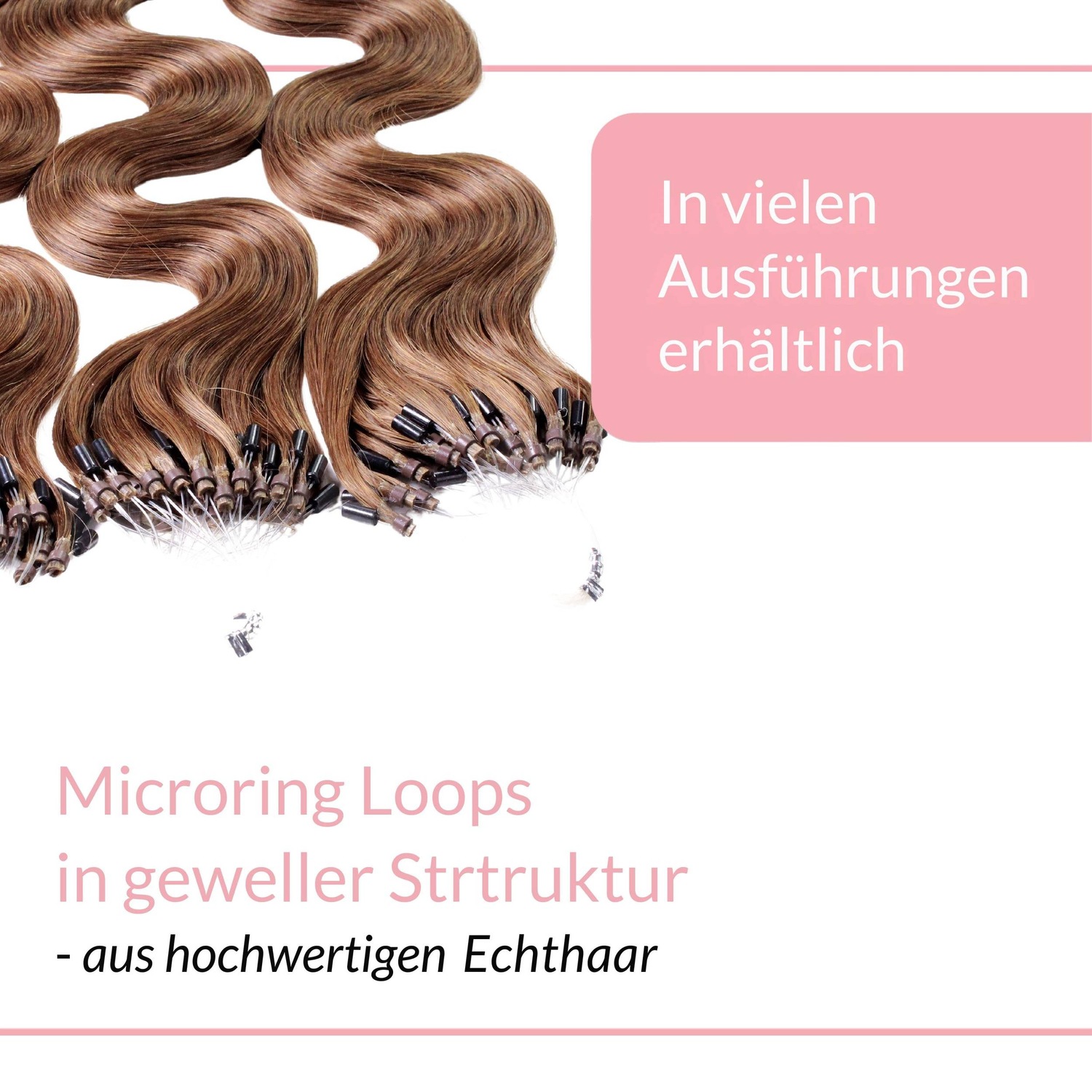 Накладные волосы microring extensions echthaar #8/03 hellblond natur-gold 0.5g Hair2Heart, 40cm, количество 25 шт. — фото 3