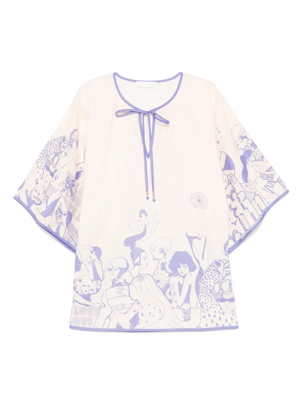 

Платье мини Maxine Kaftan ZIMMERMANN, нейтральный