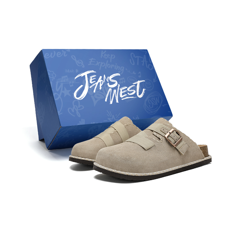 

JEANSWEST Скользоустойчивые быстросохнущие закрытые тапочки мужские бело-серые, цвет White Gray