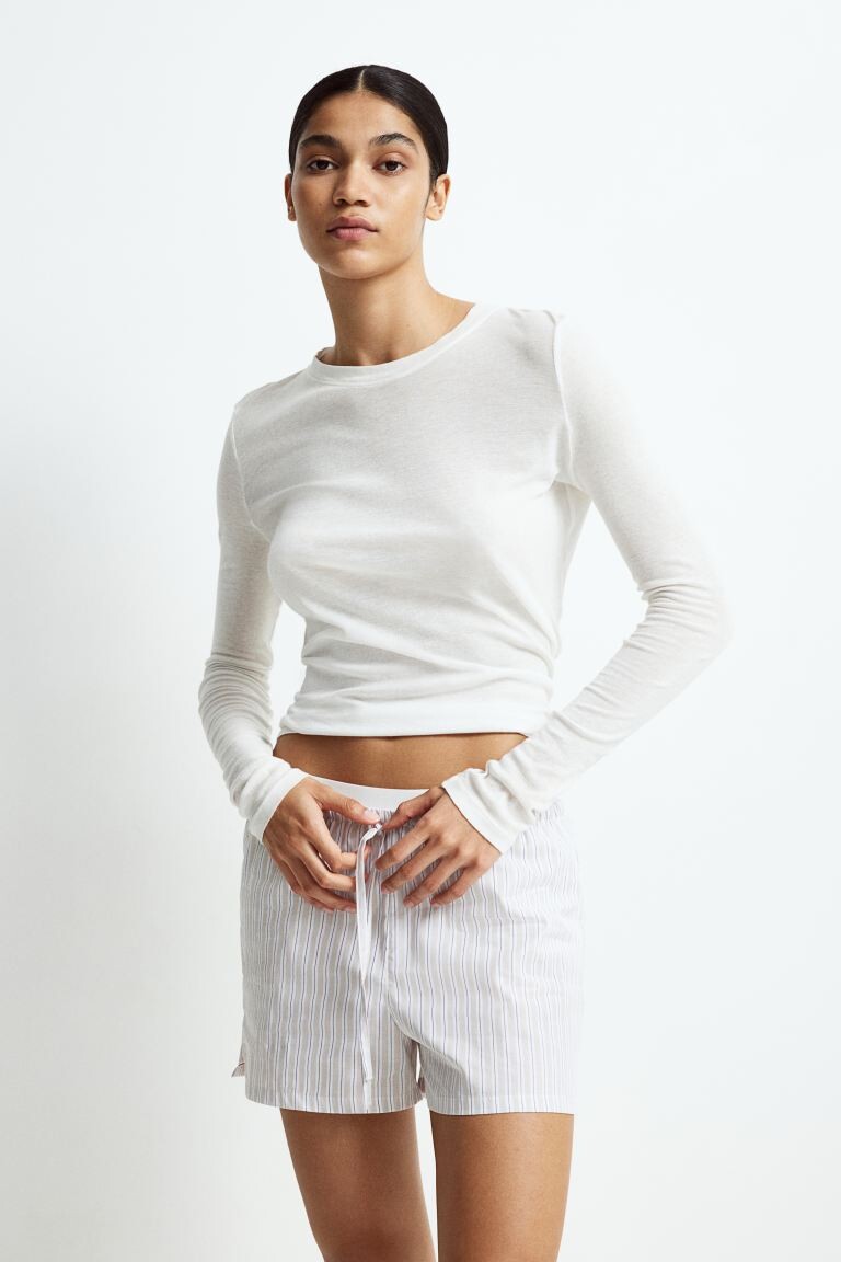 

Комплект из 2 шорт для сна из хлопкового поплина H&M, белый