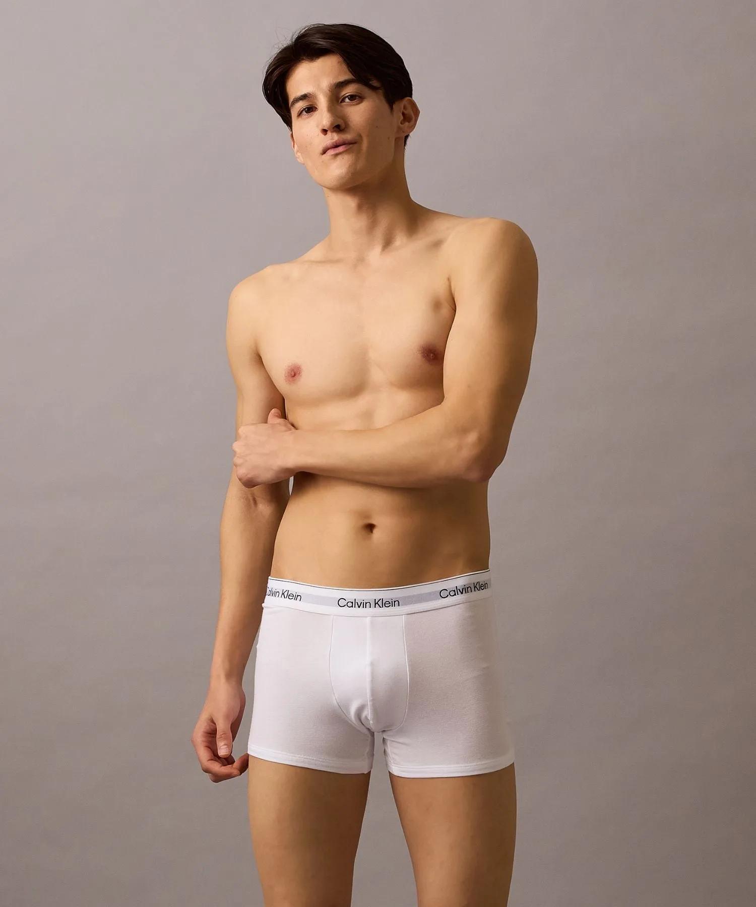 Официальный магазин Боксеры Calvin Klein Icon из эластичного хлопка, комплект из 2 штук, Calvin Klein NB4391 Как на Чон Куке, White — фото 2