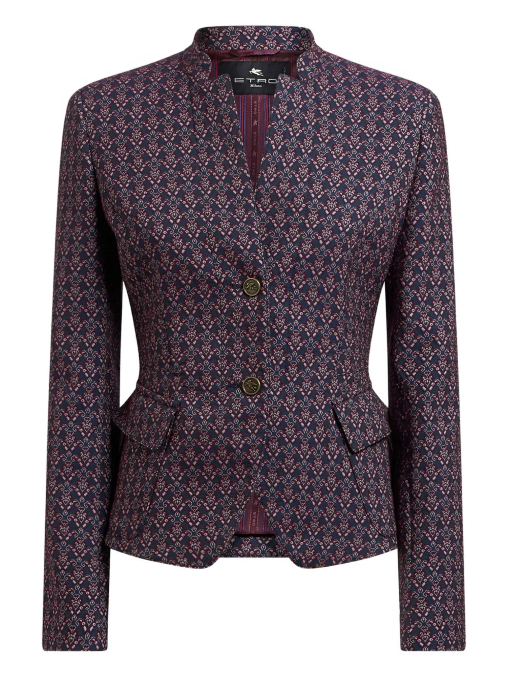 

Однобортный блейзер из жаккарда ETRO, синий