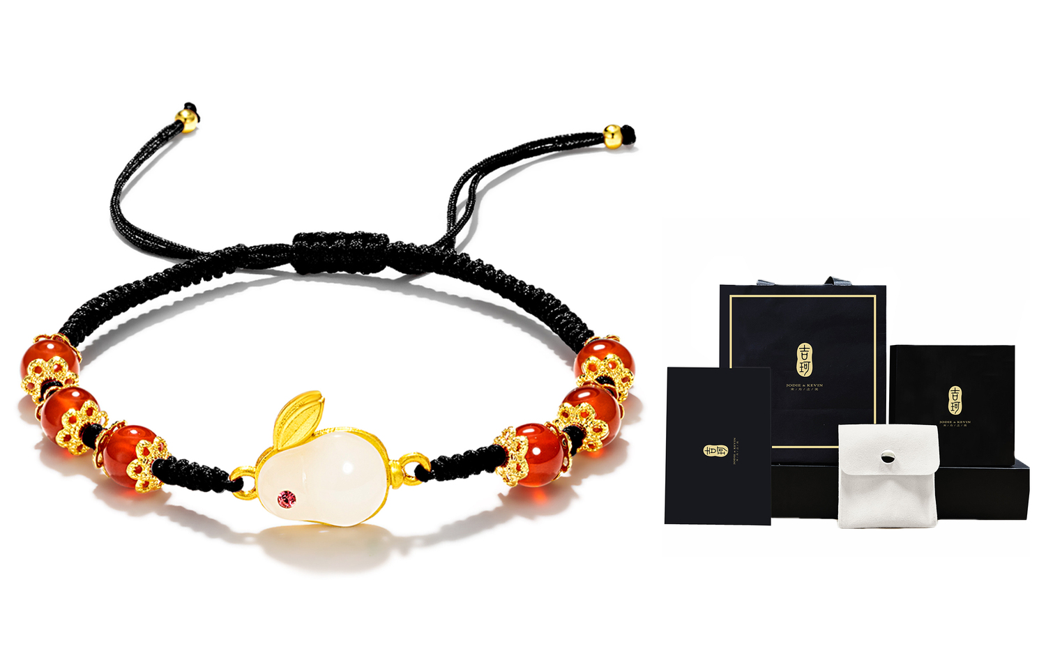 

Браслет из агата Jodie&Kevin унисекс Jodie＆Kevin, черный