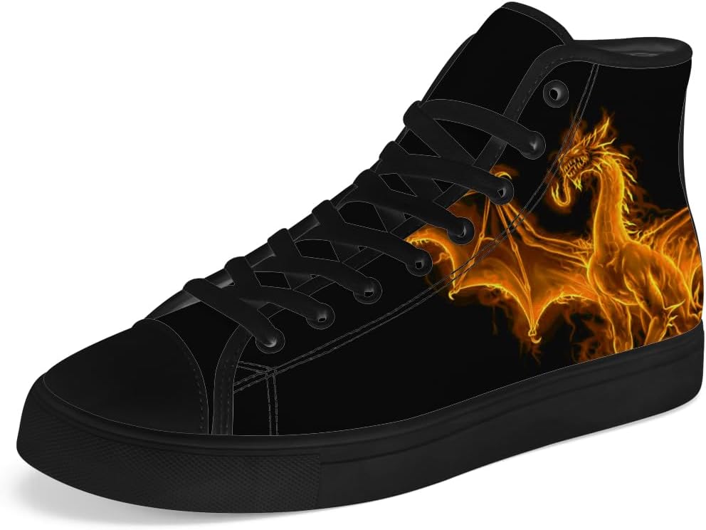 

Высокие кеды с канвой Dragon для мужчин и женщин, повседневные кроссовки на шнуровке Chebing, оранжевый