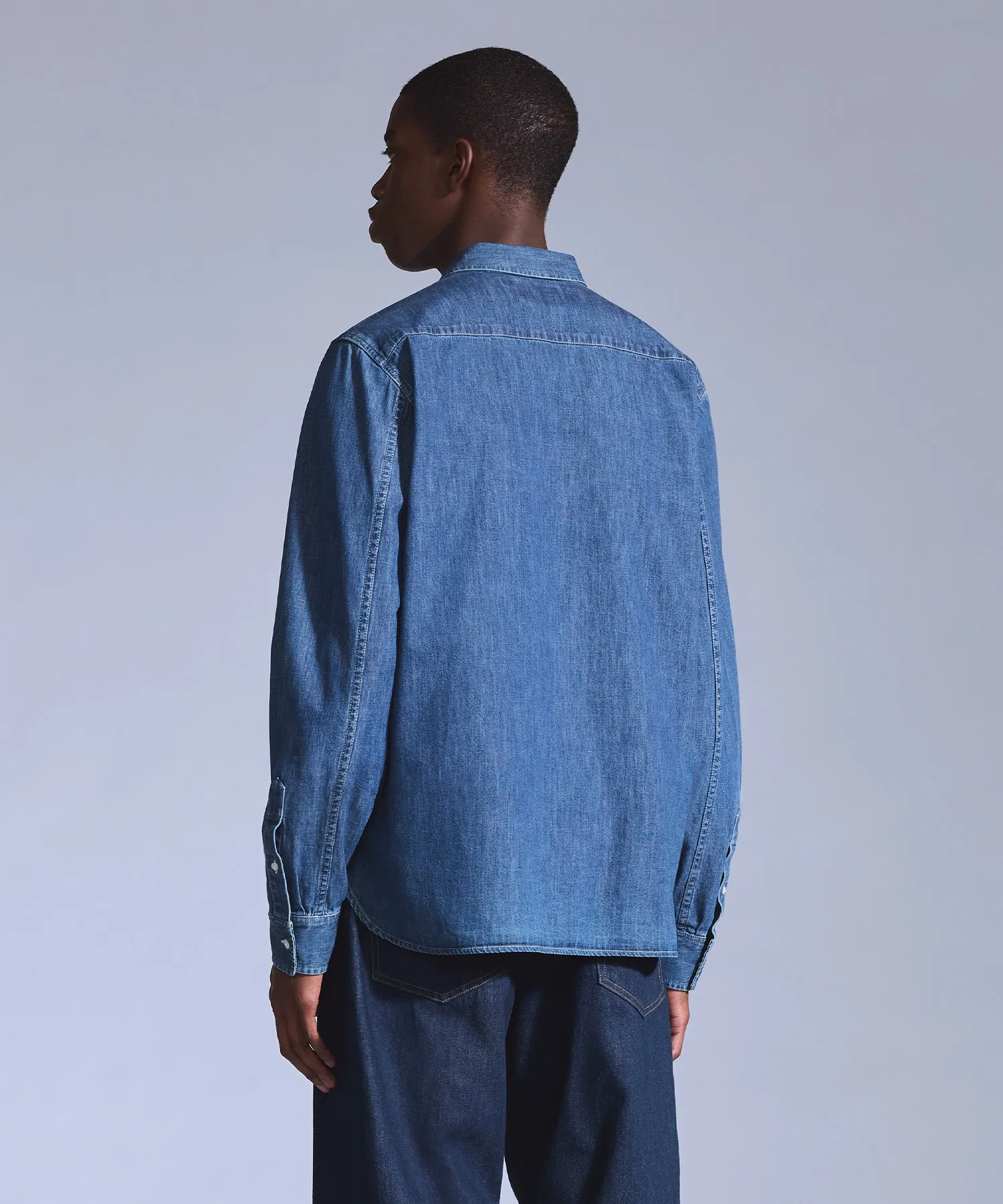 Мужская рубашка Levi's BlueTab кнопки хлопок тёмно-синяя — фото 2