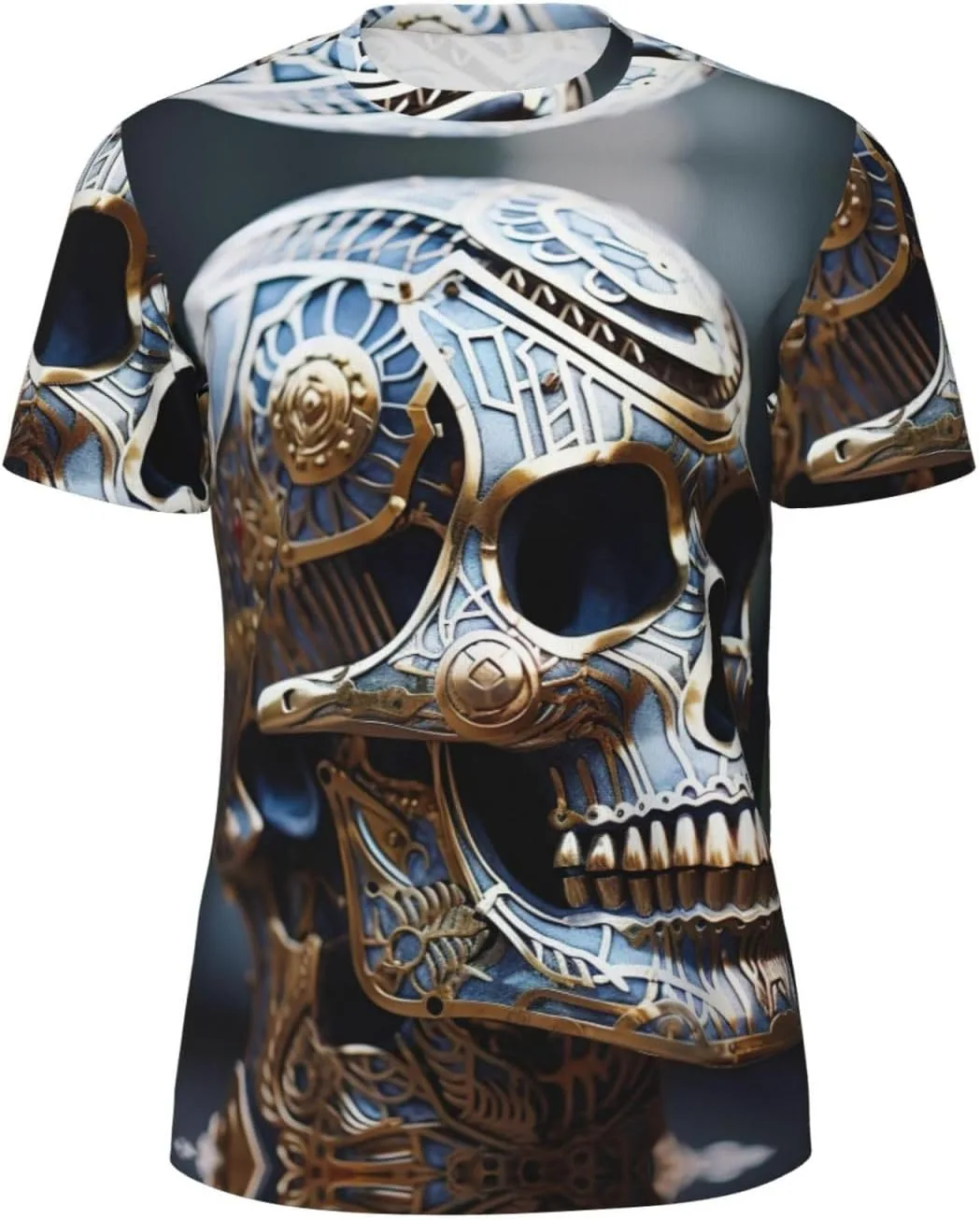 

Интересная футболка с принтом скелета, летняя, с коротким рукавом, для активного отдыха SDFHU