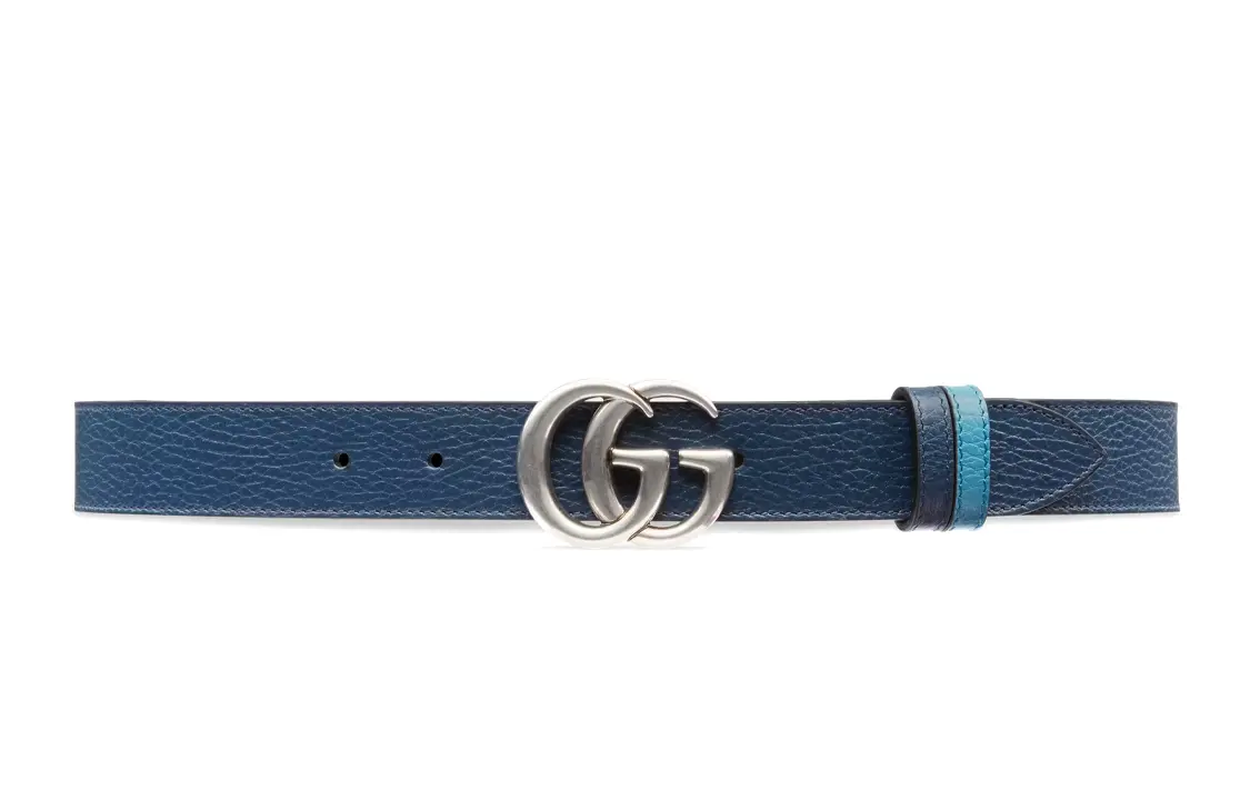 

Ремень кожаный Gucci Unisex с узором, синий