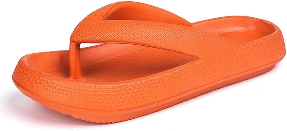 

Вьетнамки для женщин и мужчин, мягкие и легкие шлепанцы с антискользящей подошвой, удобные сандалии для душа, спа, прогулок, бассейна и пляжа Sugureta, оранжевый