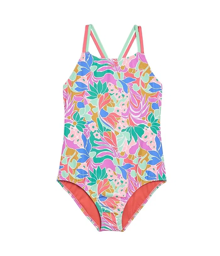 Купальник цельный с цветочным принтом Speedo Kids, Pink Lemonade
