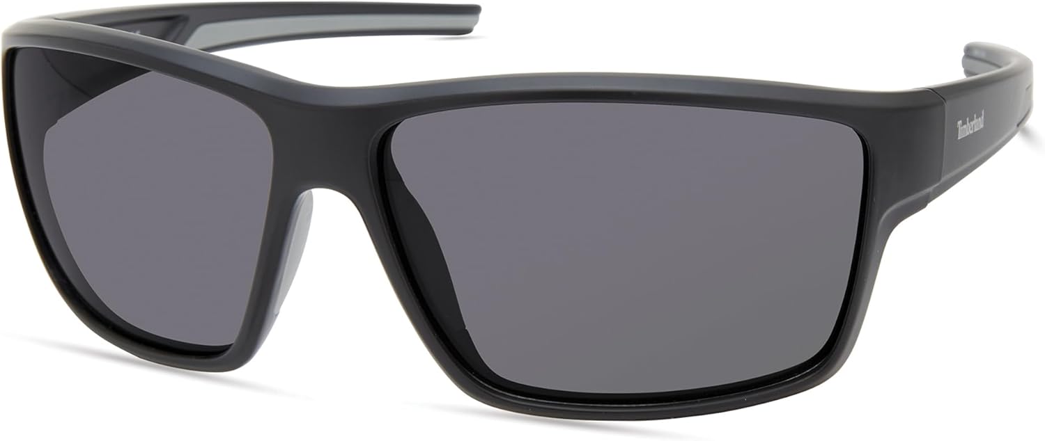 

Timberland мужские прямоугольные солнцезащитные очки, Matte Black/Smoke Polarized