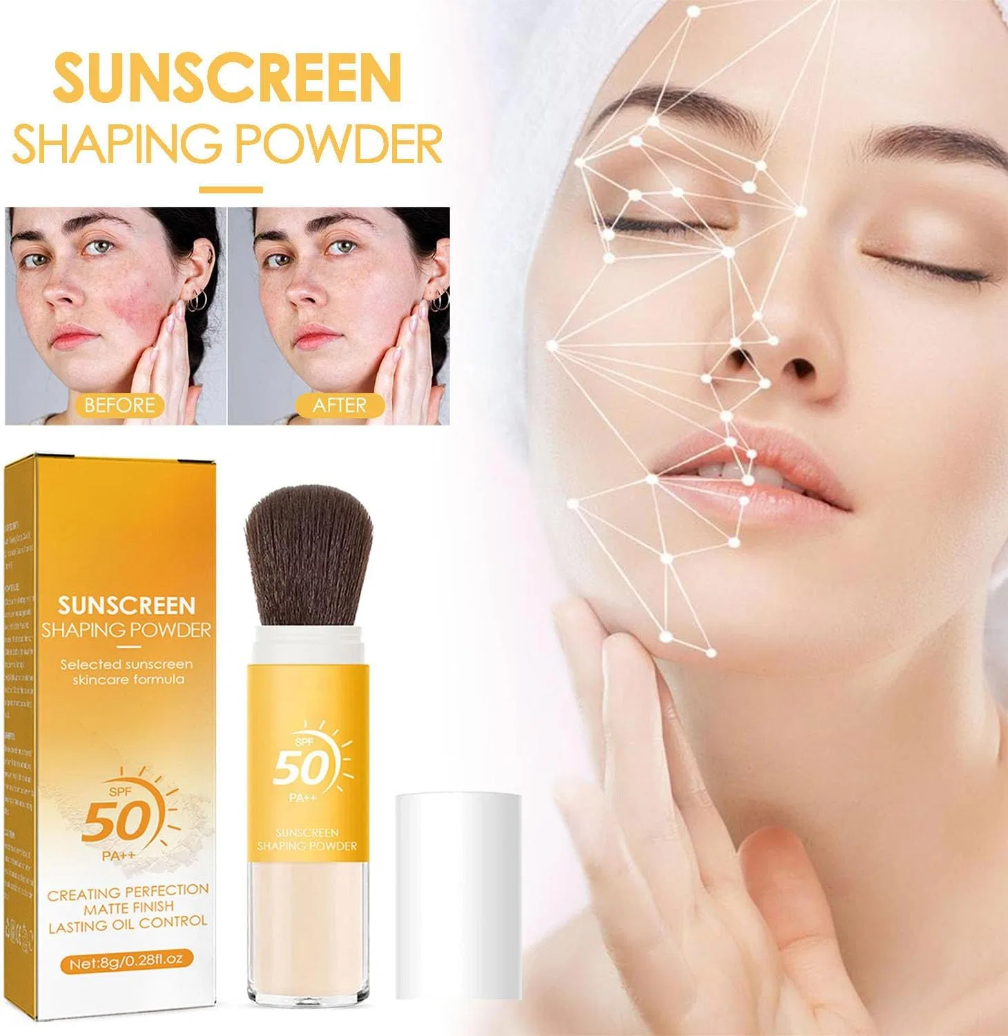 Солнцезащитная пудра SPF 50 PA++, Icoyea, 3 шт., мультиколор — фото 3