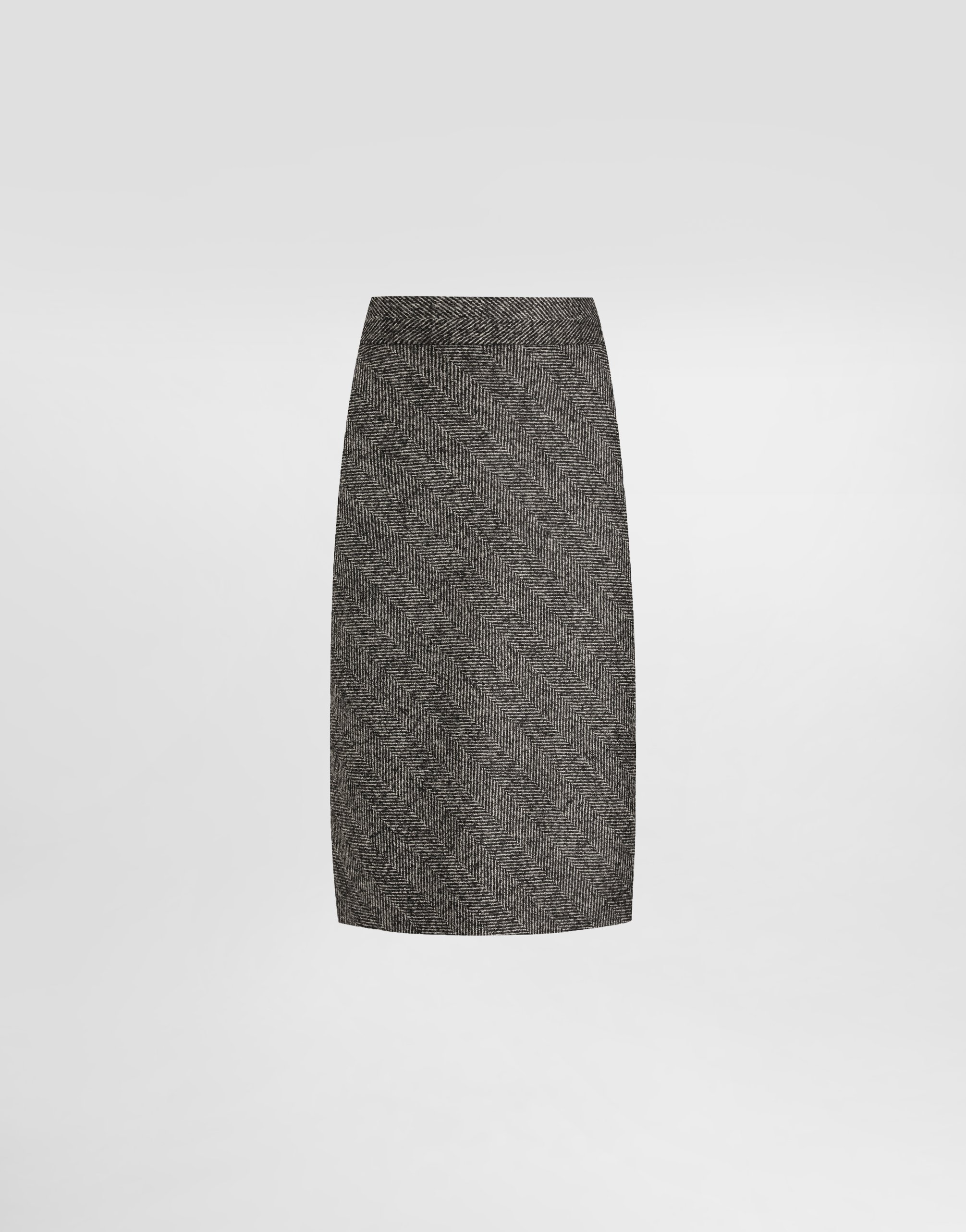 

Юбка из шерстяной смеси с рисунком «елочка» Dolce & Gabbana, мультиколор