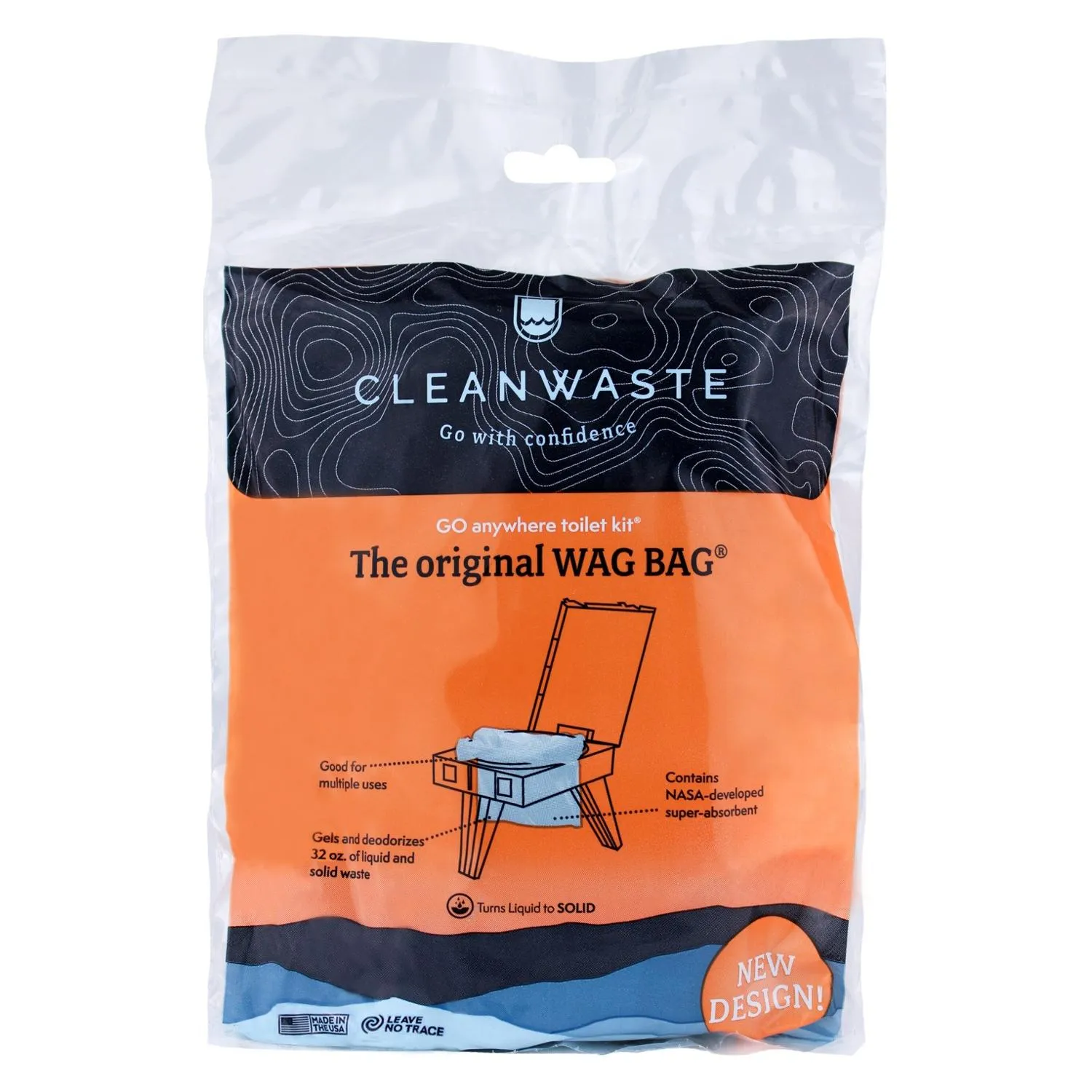 

Оригинальный WAG BAG — универсальный туалетный набор с мешком для отходов Cleanwaste, None