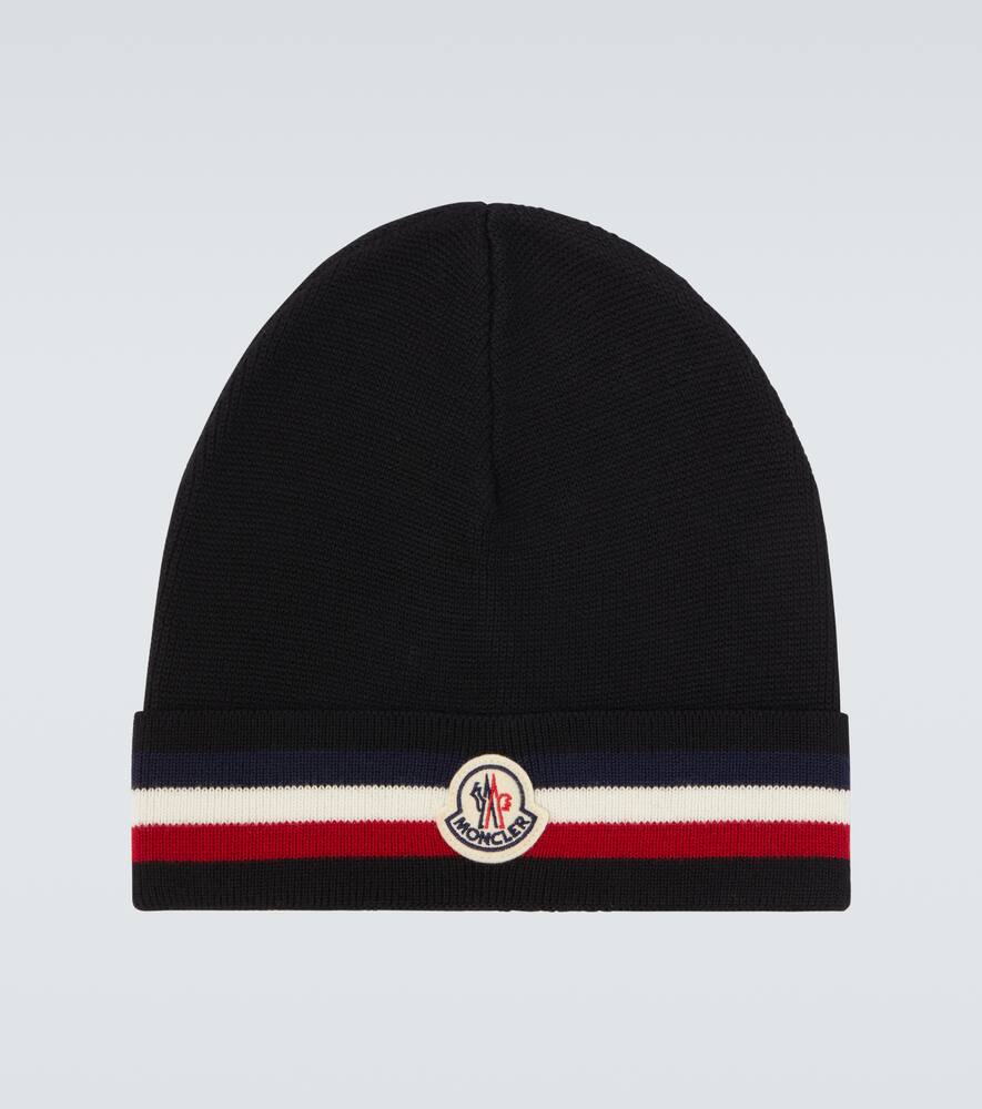 

Шапка из натуральной шерсти Logo Moncler, Black