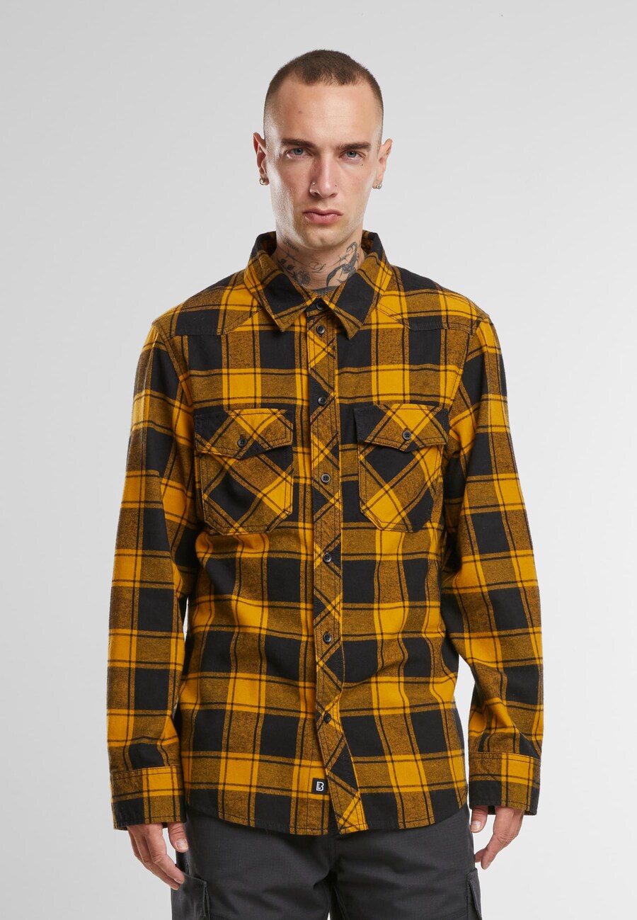Рубашка на пуговицах классического кроя Brandit, Neon orange/mottled orange/Black — фото 2