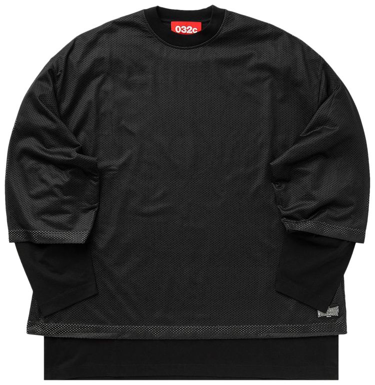 

Лонгслив 032C Game Layered Mesh Long-Sleeve 'Washed Black', черный