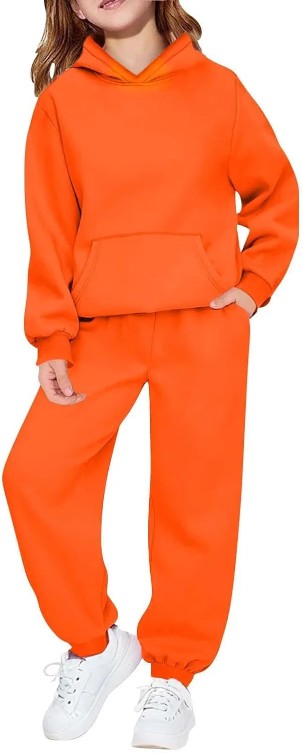Детский спортивный костюм из худи и брюк с принтом, Generic, 01 Orange