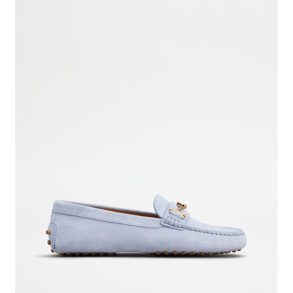 Гоммино водительские туфли из замши TOD's, светло-голубой