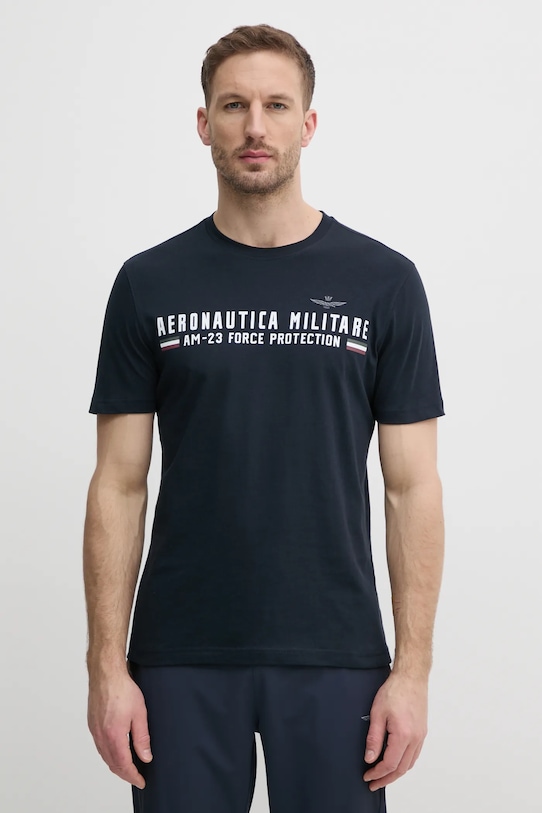 

Хлопковая футболка Aeronautica Militare, темно-синий