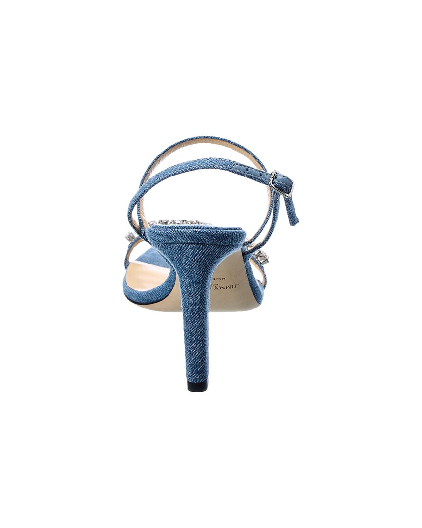 Jimmy Choo Meira 85 Denim Sandal, синий — фото 3