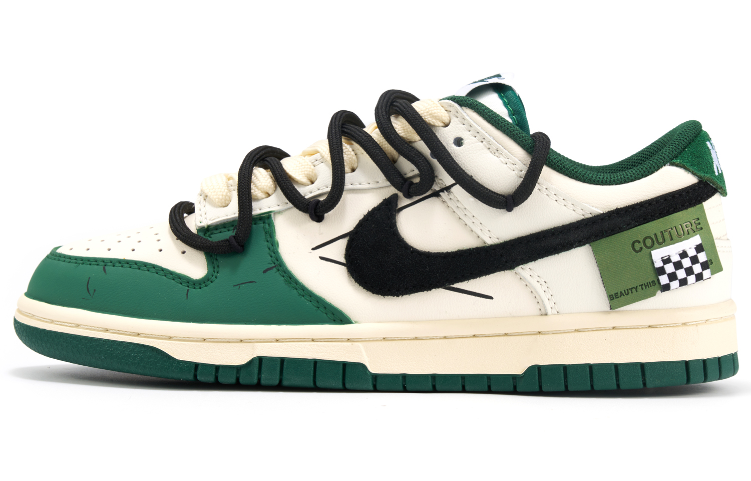 

Кроссовки Nike Dunk Skateboarding Shoes Unisex Low-top Green/white/black, зеленый