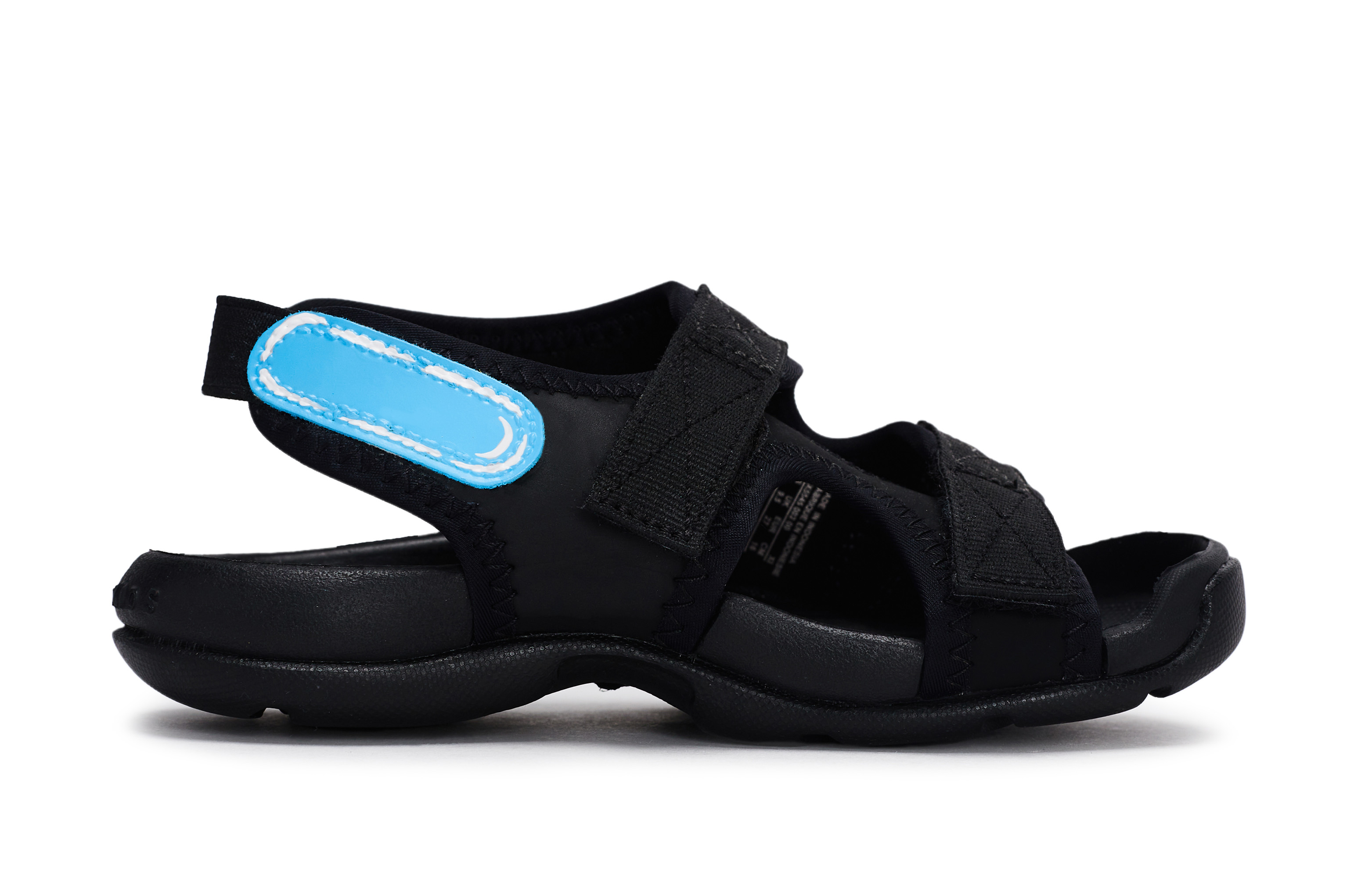 Сандалии детские противоскользящие Sunray Adjust 6 PS для детей от 3 до 7 лет Nike, черный/синий/желтый — фото 2