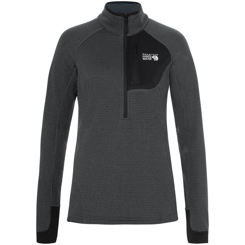 

Женская футболка Polartec Power Grid с молнией до половины и длинным рукавом Mountain Hardwear, синий