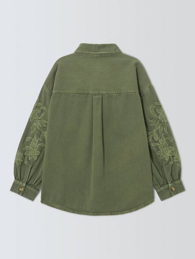 Детская шапка с вышивкой цветочным узором John Lewis, Khaki — фото 4