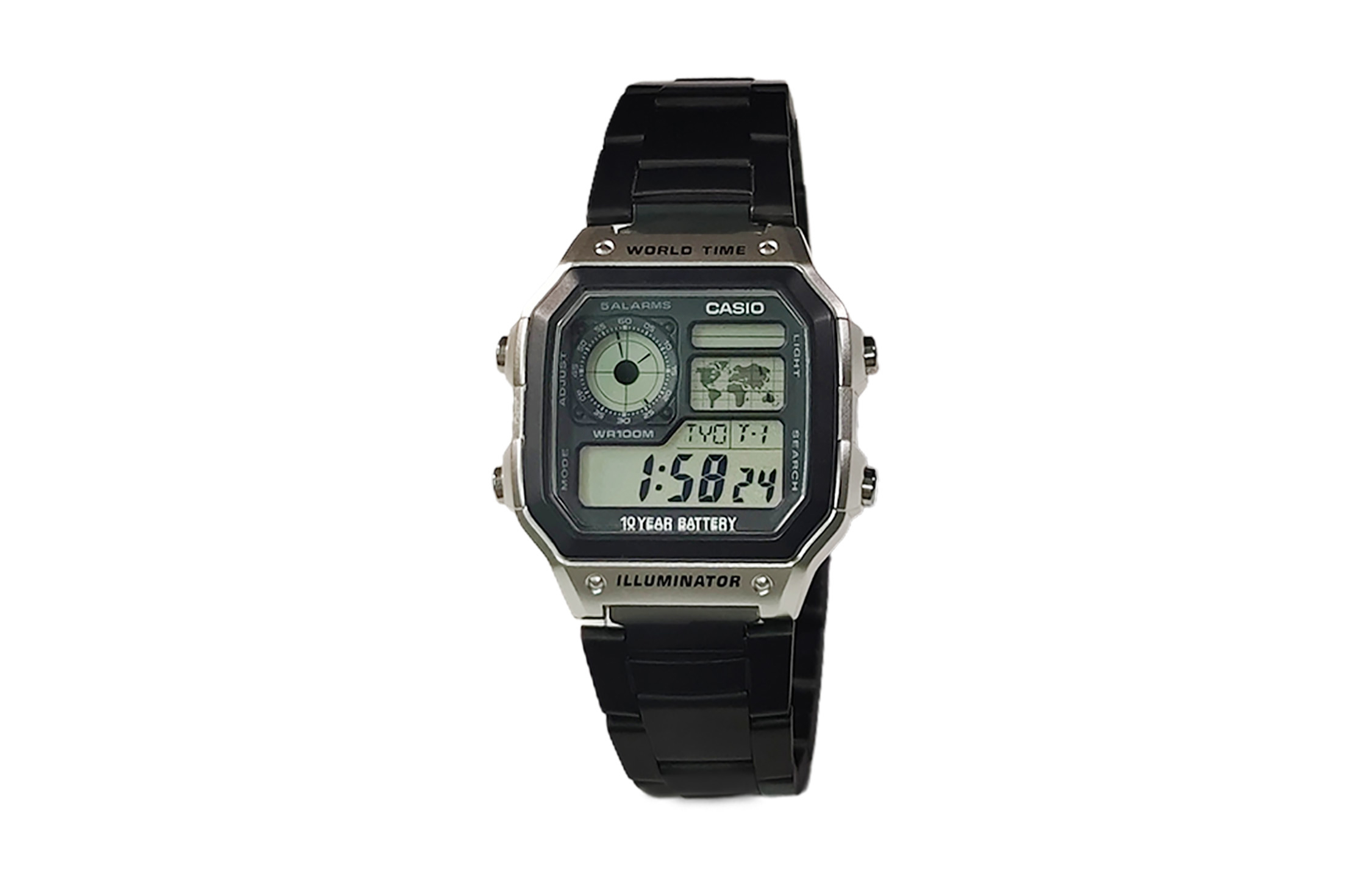 

CASIO Часы Retrofit Series Quartz Movement Stainless Steel Strap Watch Unisex Black Dial
