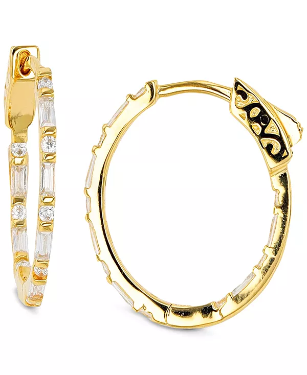 

Маленькие серьги-кольца с выращенными в лаборатории рубинами из стерлингового серебра, 0,79 дюйма (также с кубическим цирконием) Macy'S, yellow