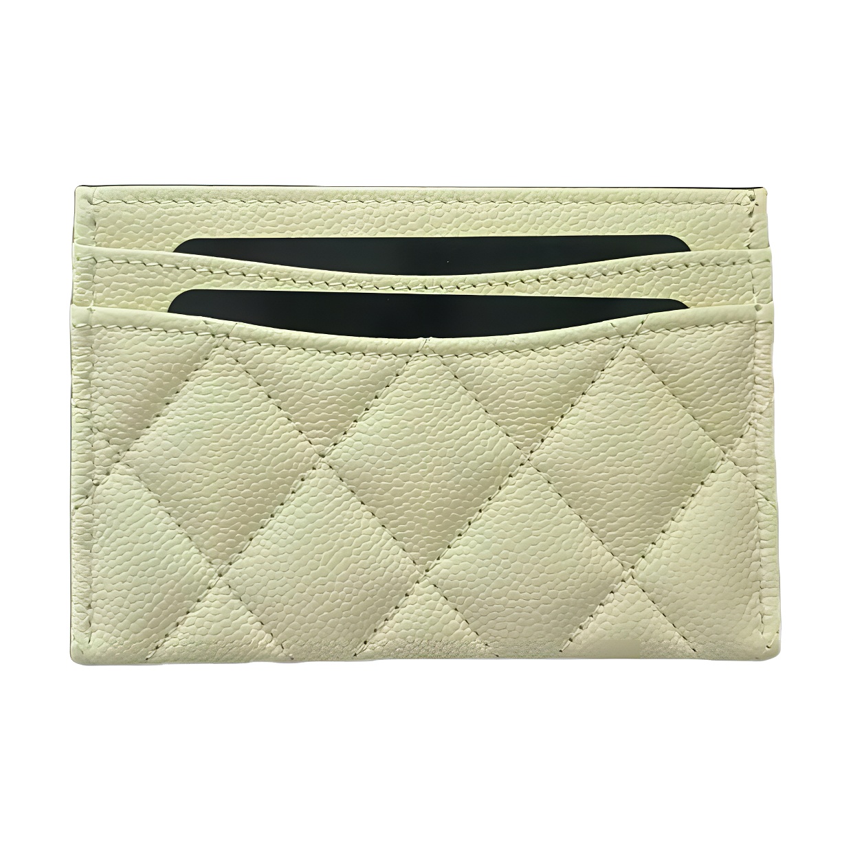 CHANEL Женский картхолдер из телячьей кожи желтого цвета — фото 3