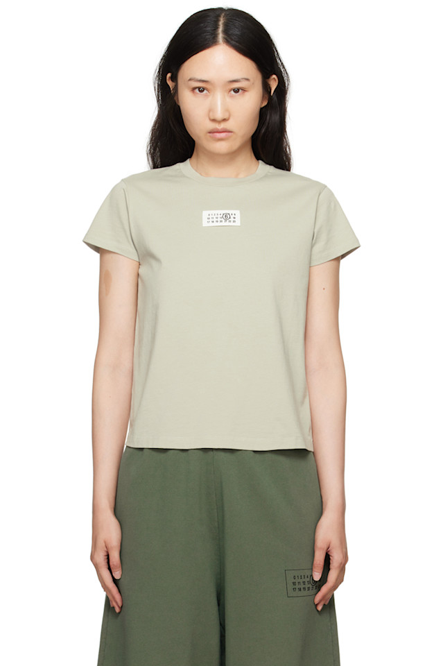 

Футболка с принтом Print Mm6 Maison Margiela, цвет iguana