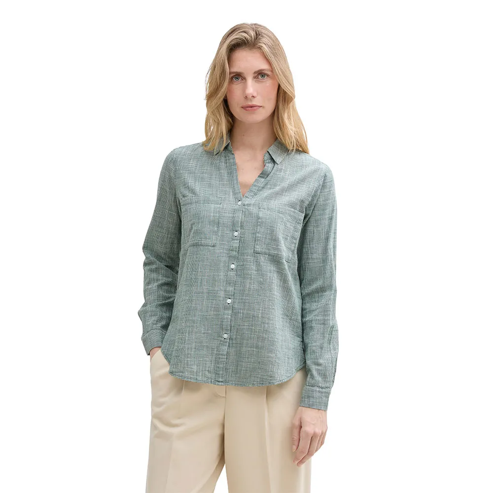 

Блузка Tom Tailor With Slub Structure 1035247, зеленый