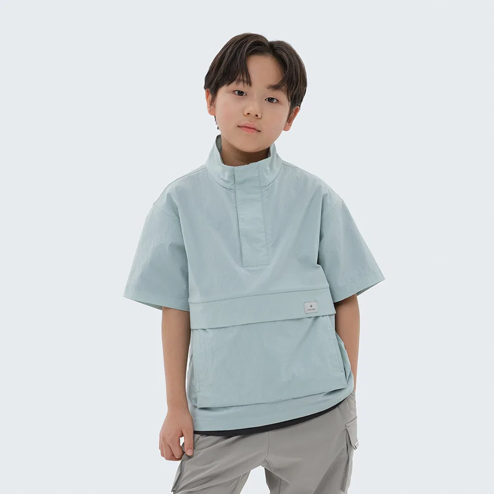 Детский анорак с воротником-стойкой Root Stand Neck Mid Mint от Snowpeak Apparel Kids